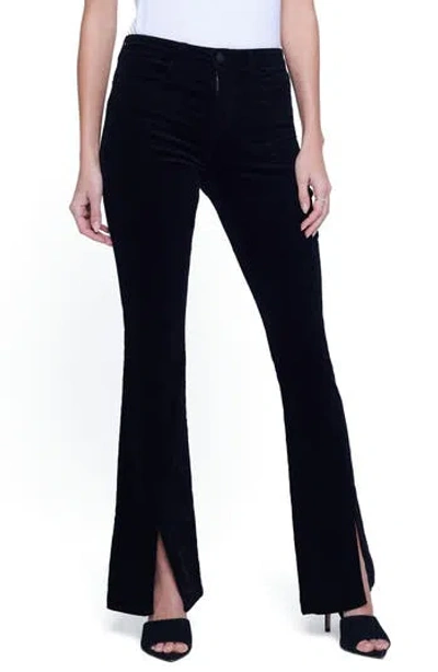 L'agence Beatrix High Waist Front Slit Baby Bootcut Jeans In Black