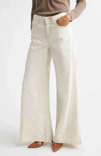 L'agence Scottie High-rise Wide-leg Stretch-denim Jeans In White