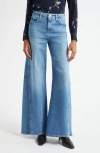 L'agence Beau Seamed High Waist Wide Leg Jeans In Blue