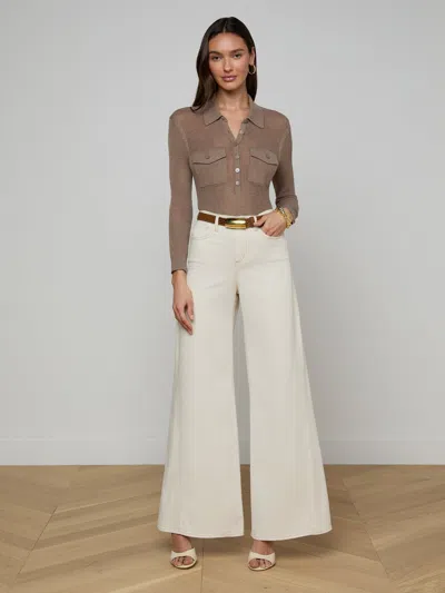 L'agence Beau Wide-leg Jean In White