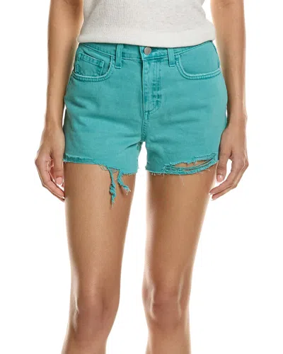 L'agence Beck High Waist Cutoff Denim Shorts In Blue