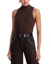 L'agence Bellini Cable Knit Sleeveless Sweater In Brown