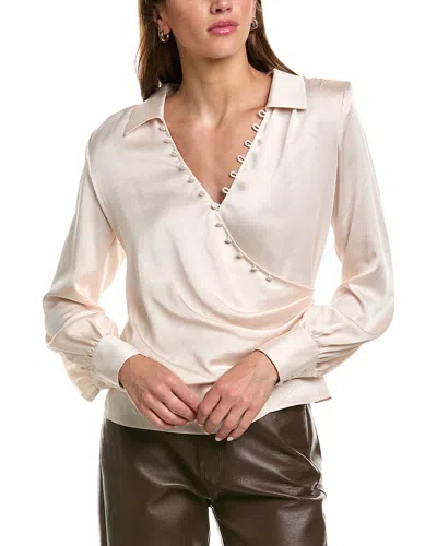 L'agence Bernice Wrap Blouse In Neutral