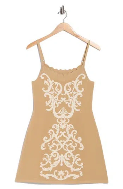 L'agence Betania Jacquard Sweater Minidress In Brown