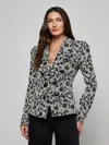 L'agence Bethany Flocked Tweed Blazer In Multi