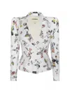 L'agence Bethany Graphic-print Structured Blazer In White