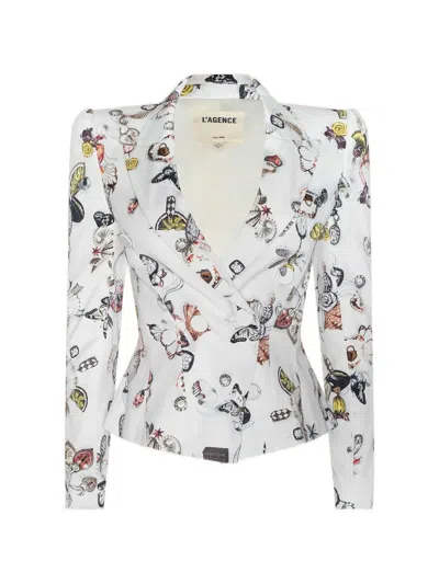 L'AGENCE BETHANY GRAPHIC-PRINT STRUCTURED BLAZER
