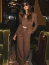 L'agence Bethany Houndstooth Blazer In Brown