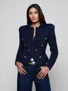 L'agence Bethany Knit Blazer In Blue