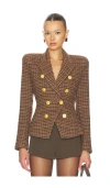 L'agence Bethany Structured Blazer In Brown