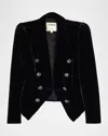 L'agence Bethany Structured Velvet Blazer In Multi