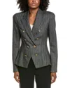 L'agence Bethany Structured Wool-blend Blazer In Gray
