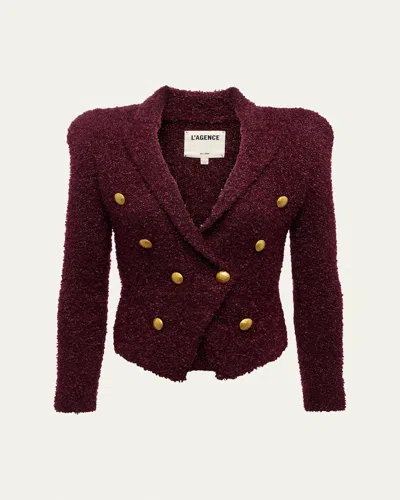 L'agence Bethany Tapered Knit Blazer In Blue