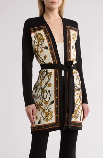 L'agence Beverly Self Tie Longline Cardigan In Black