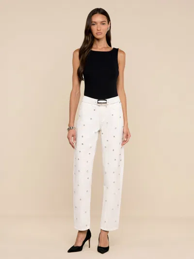 L'agence Bex Embellished Rodeo Jean In White
