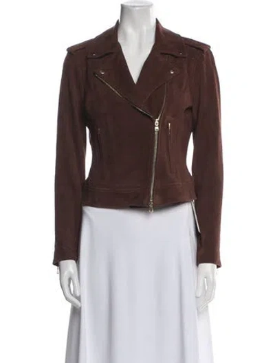 Pre-owned L'agence Biker Jacket In Brown
