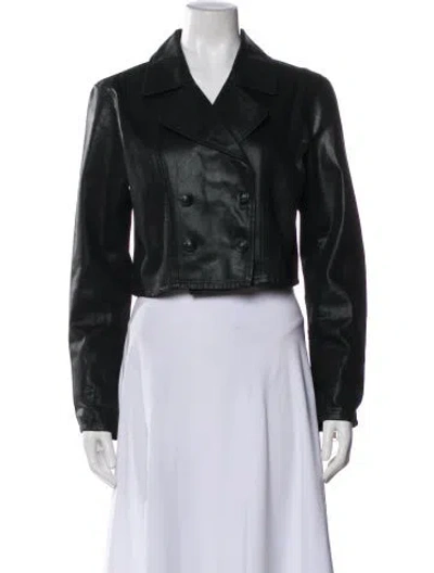 Pre-owned L'agence Biker Jacket In Green