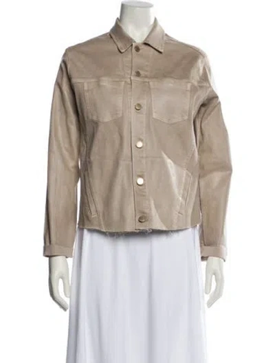 Pre-owned L'agence Biker Jacket In Neutral