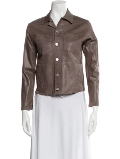 Pre-owned L'agence Biker Jacket In Neutral