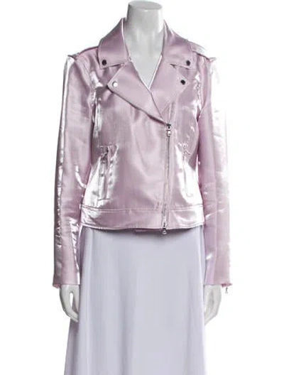 Pre-owned L'agence Biker Jacket In Purple