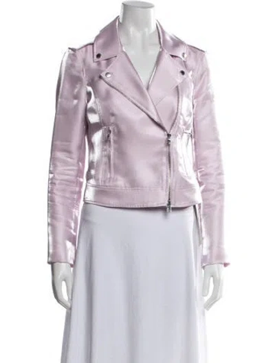 Pre-owned L'agence Biker Jacket In Purple