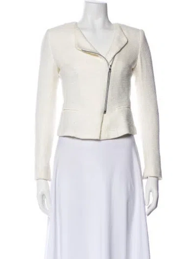 Pre-owned L'agence Biker Jacket In White