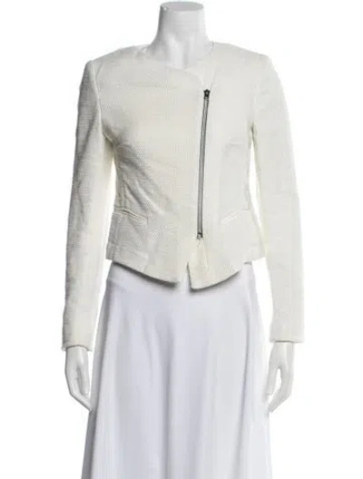 Pre-owned L'agence Biker Jacket In White