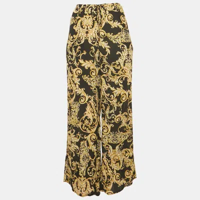 Pre-owned L'agence Black Baroque Print Geraldine Cover-up Pant Xs