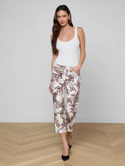 L'agence Blaine Cropped Stovepipe Jean In Multi