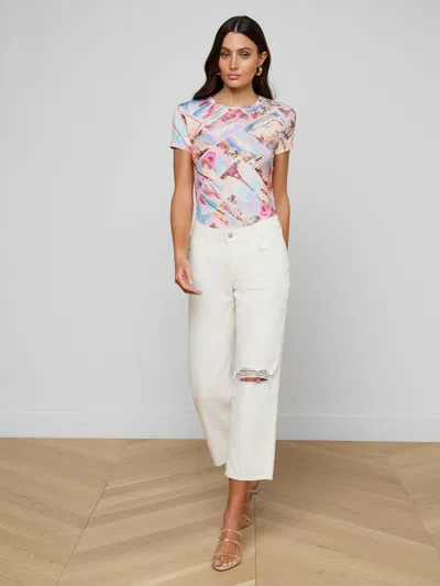 L'agence Blaine Cropped Stovepipe Jean In Multi