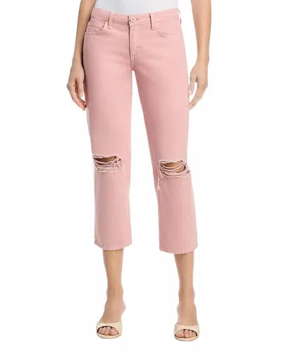 L'agence Blaine Low Rise Crop Stovepipe Jean In Misty Rose Destruct In Pink
