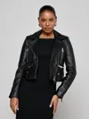 L'agence Blakely Leather Biker Jacket In Black