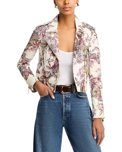 L'agence Blakely Leather Biker Jacket In Multi