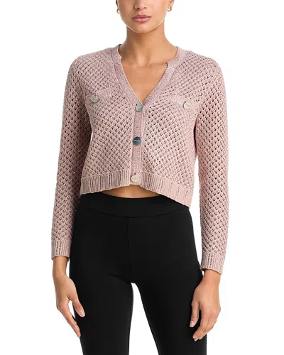 L'agence Blanca Cropped V Neck Cardigan In Pink