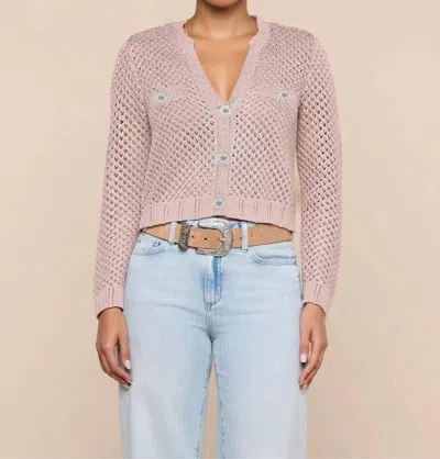 L'agence Blanca Sequin Cardigan In Adobe Rose In Pink