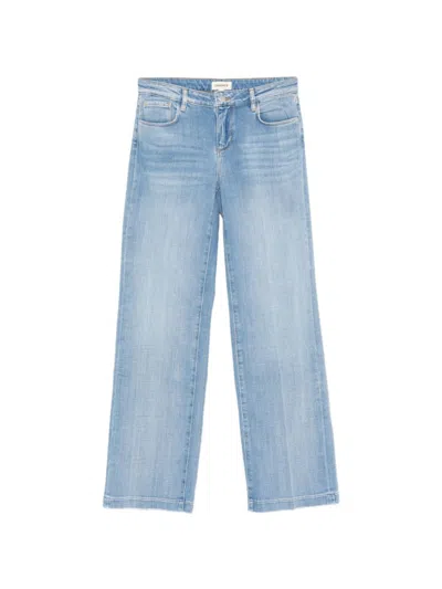 L'agence Blue Straight Jeans In Sky Blue