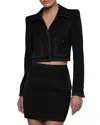 L'agence Blythe Satin Binding Jacket In Black