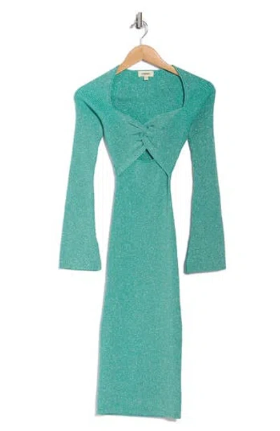 L'agence Boa Long Sleeve Twisted Front Dress In Green