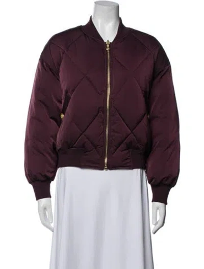 Pre-owned L'agence Bomber Jacket In Burgundy