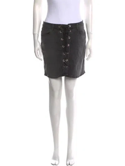 Pre-owned L'agence Bow Accents Mini Skirt In Black