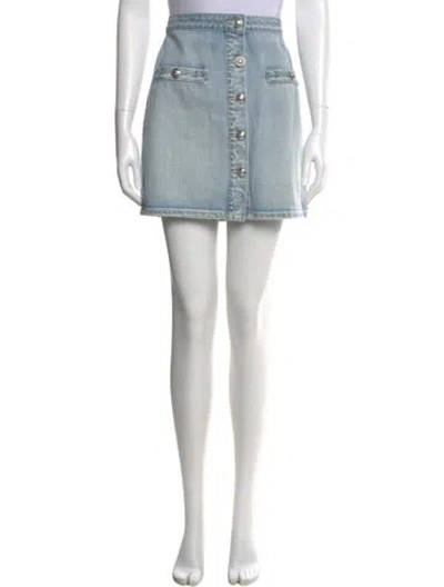 Pre-owned L'agence Bow Accents Mini Skirt In Blue