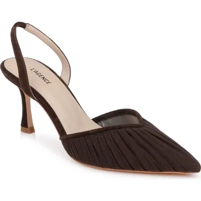L'agence Bowery Pointed Toe Slingback Pump In Brown