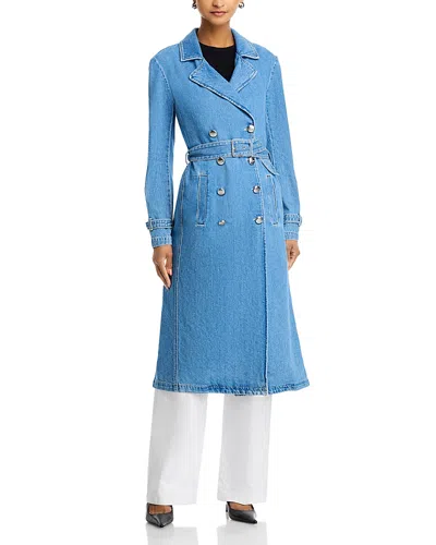 L'agence Bradley Denim Trench Coat In Blue