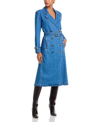 L'agence Bradley Denim Trench Coat In Blue