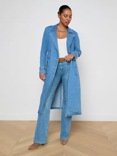L'agence Bradley Trench Coat In Blue