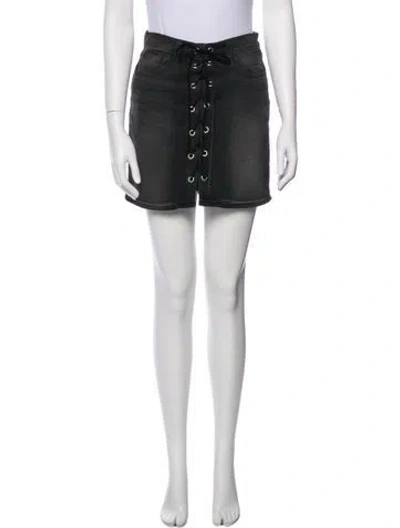 Pre-owned L'agence Braided Accents Mini Skirt In Black