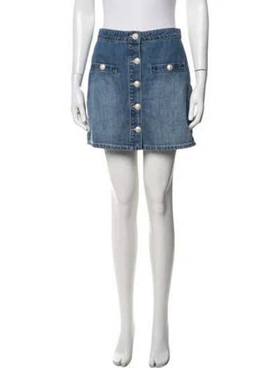 Pre-owned L'agence Braided Accents Mini Skirt In Blue