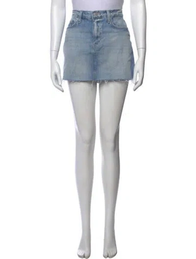 Pre-owned L'agence Braided Accents Mini Skirt In Blue