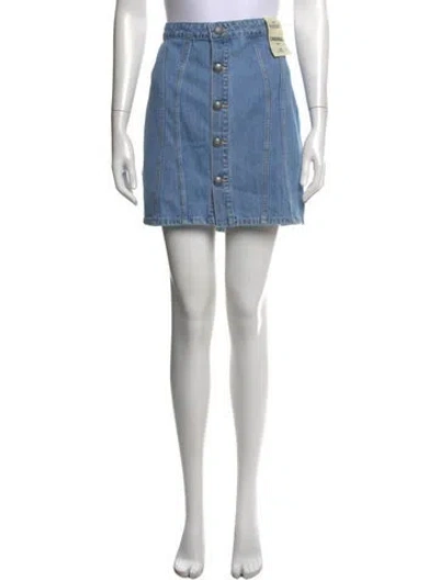 Pre-owned L'agence Braided Accents Mini Skirt W/ Tags In Blue