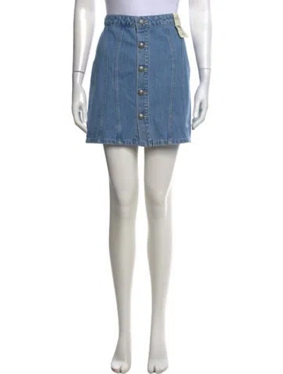 Pre-owned L'agence Braided Accents Mini Skirt W/ Tags In Blue